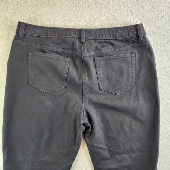 Chicos Ankle Pants Womens 1.5 US 10 Black Floral Stretch Mid Rise Tapered Leg - Picture 6 of 16